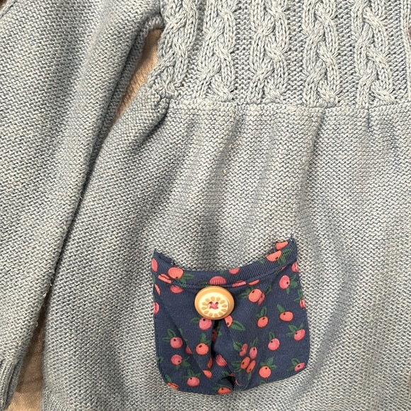 Matilda Jane Jacket Blue with Lace Trim, Cherry Pockets & Hood - Picture 6 of 6